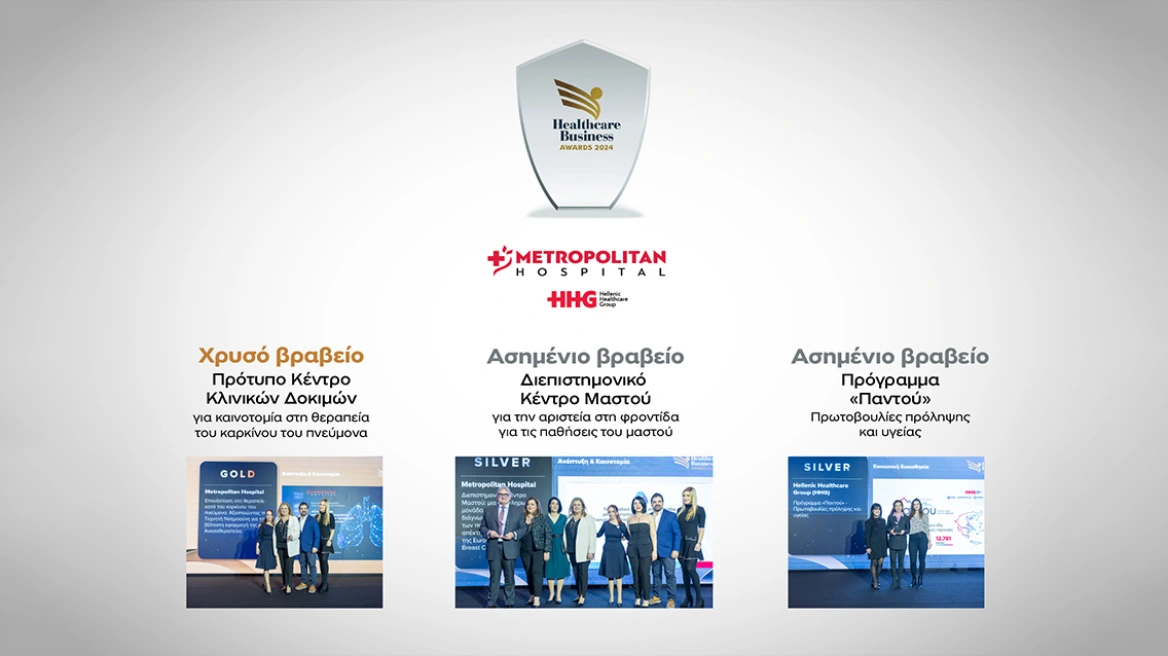 Τριπλή διάκριση για τον Όμιλο HHG στα Healthcare Business Awards 2024