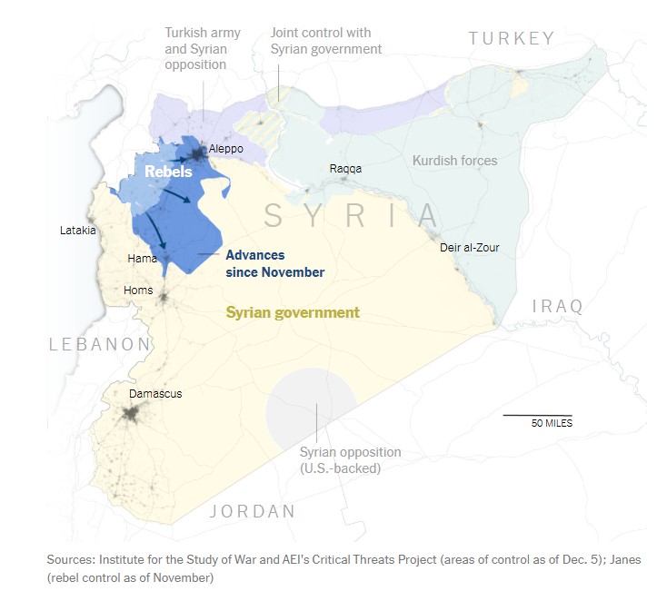 Ο χάρτης της διαιρεμένης Συρίας – Πόσο κοντά στο στόχο τους είναι οι τζιχαντιστές