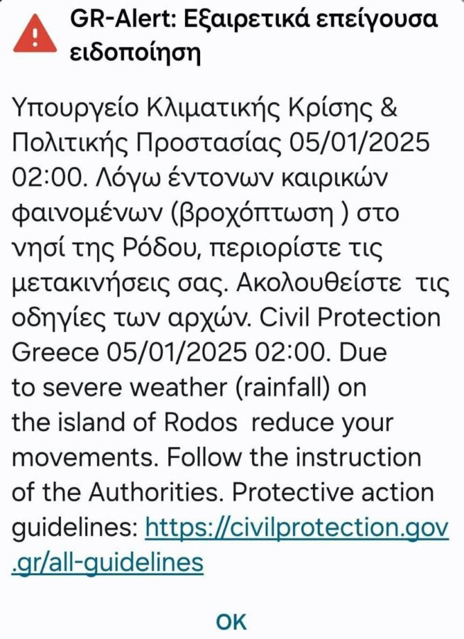 Προβλήματα από την κακοκαιρία στη Ρόδο – Πλημμύρισαν σπίτια