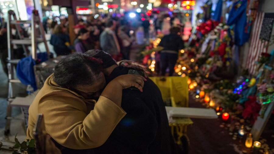 Vigil for victims of car ramming attack in New Orleans, Louisiana