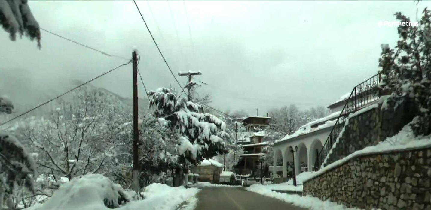 Στο χιονισμένο Αμπελοχώρι Καλαμπάκας με τους επτά κατοίκους  