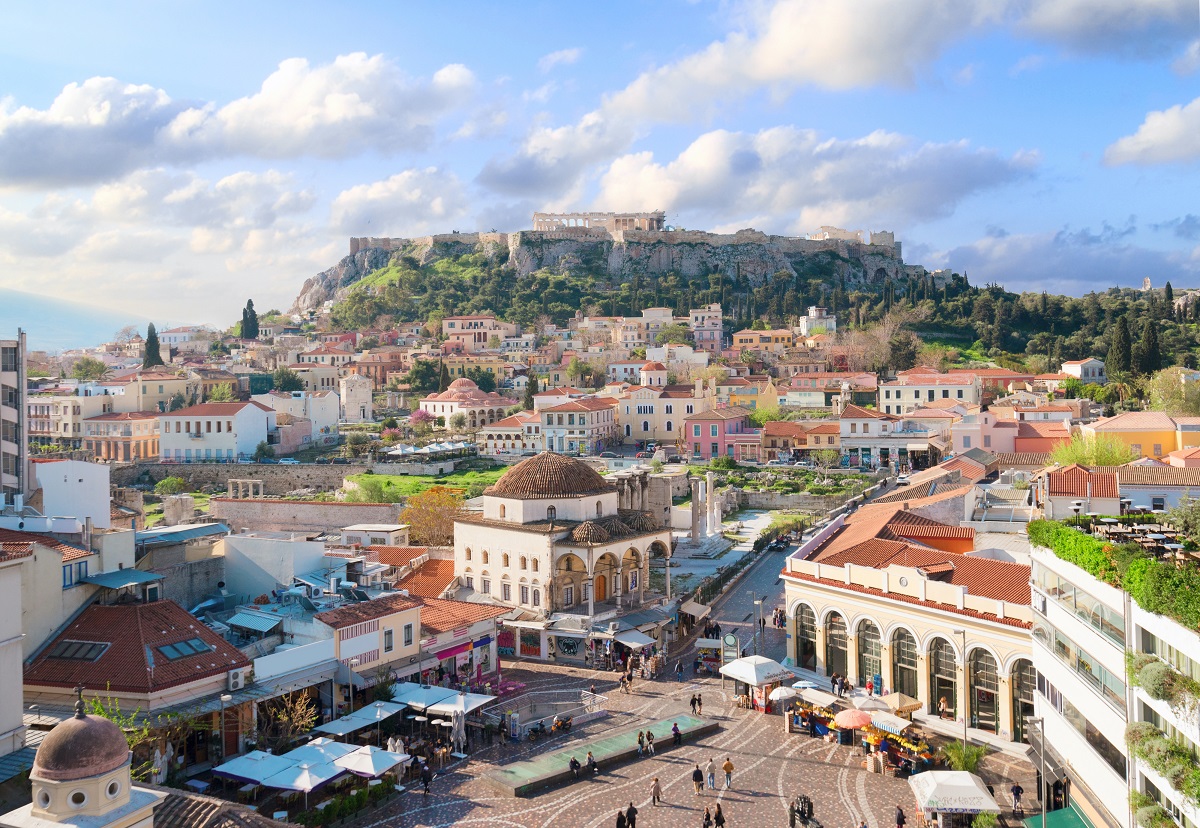 Skyline of Athenth with Acropolis hill