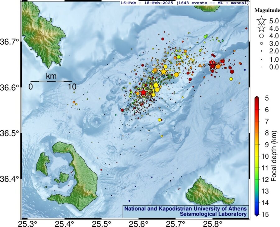 ΕΚΠΑ για σεισμούς στη Σαντορίνη: Ξεπέρασαν τις 21.500 οι δονήσεις - Τα σενάρια για την εξέλιξη του φαινομένου