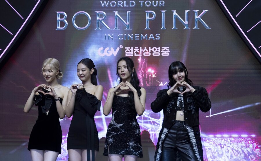 K-Pop band Blackpink promote own movie in Seoul